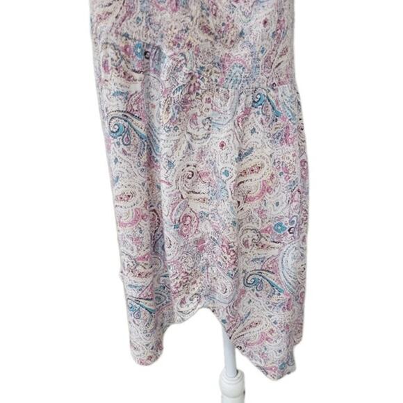 Knox Rose Paisley Tank Top Women's XXL Smocked Sleeveless Rayon‎ Summer Shirt - Picture 6 of 15